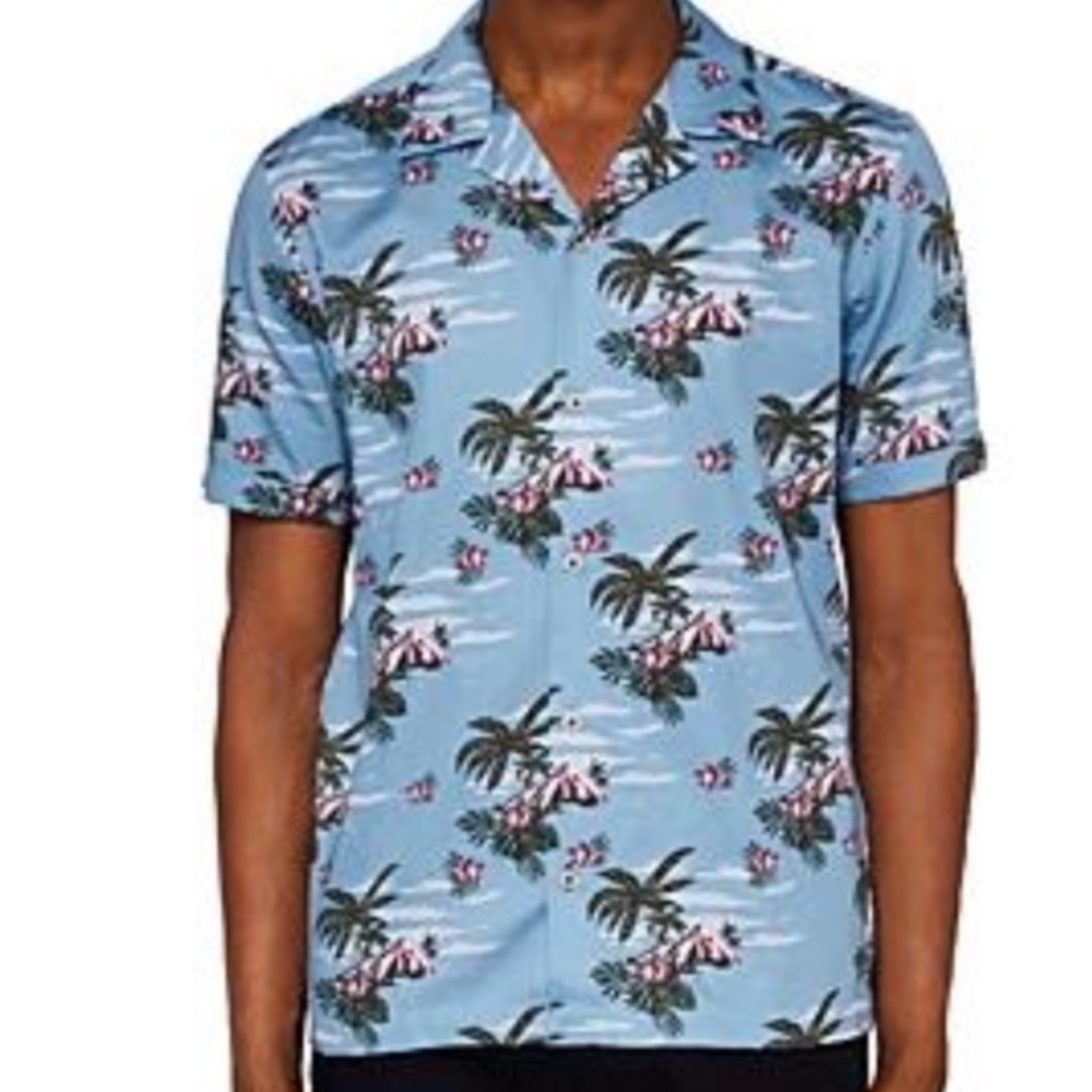 New TED BAKER Bliss Tropical Pattern Button-down Shirt